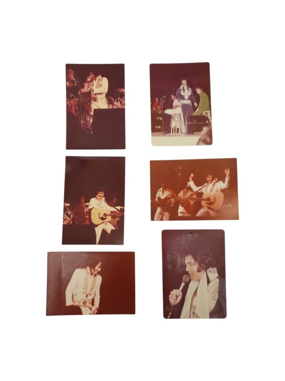 Elvis Presley 3.5 x 4.75 1970s Concert Photos Band Vocalists Original Lot Of 6